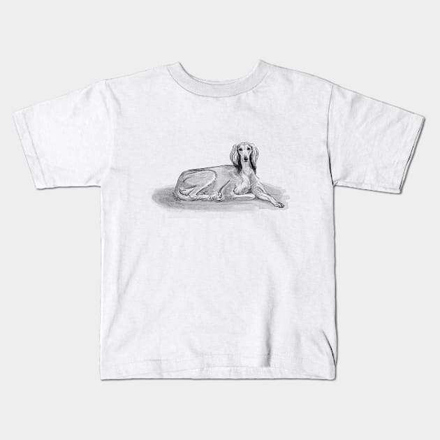 Saluki Kids T-Shirt by VEROfojt